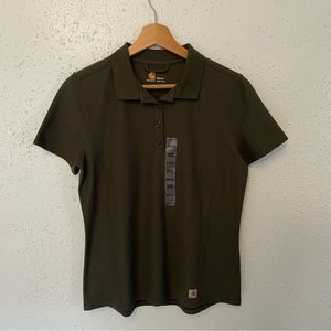 NWT Carhartt Polo | Women’s | Green | Medium | Outdoors | With Tags | Button Up